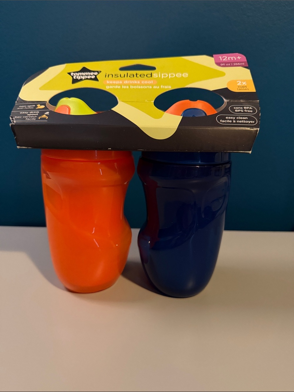 Tommee yippee Insulated Sippee Cups - Orange & Navy